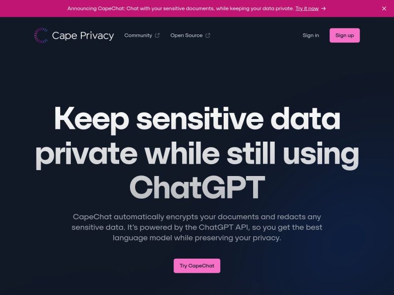 هوش مصنوعی Cape Privacy اسناد را رمزگذاری می کند و اطلاعات حساس را از بین می برد تا یک محیط ارتباطی امن و خصوصی را برای شما فراهم کند