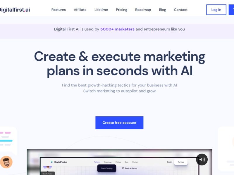 هوش مصنوعی Digital First AI یک بستر بازاریابی است که به بازاریابان و کارآفرینان کمک می کند برنامه های بازاریابی را ایجاد و اجرا کنند