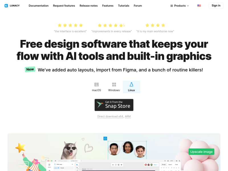 هوش مصنوعی Lunacy یک نرم افزار طراحی UI و UX رایگان برای Win ، Mac و Linux با وشتیبانی از زبان فارسی