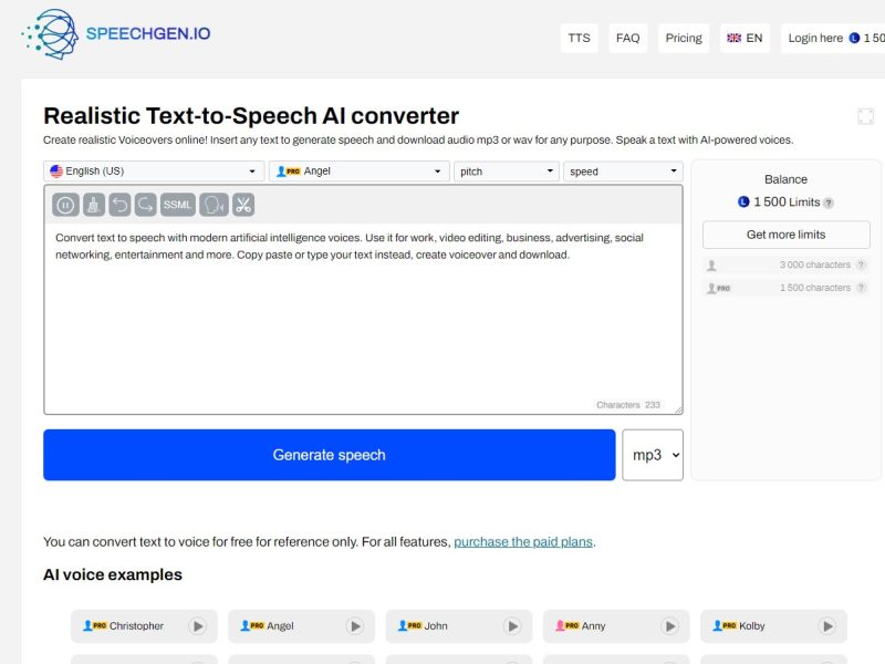 تبدیل متن به گفتار (TTS) هوش مصنوعی SpeechGen به زبان فارسی