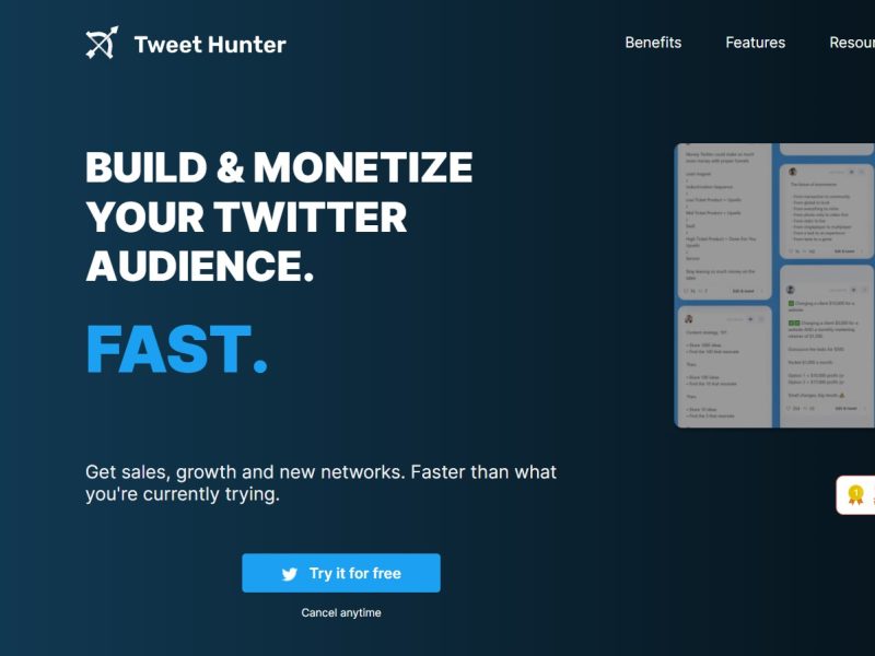 رشد توییتر با Tweet Hunter