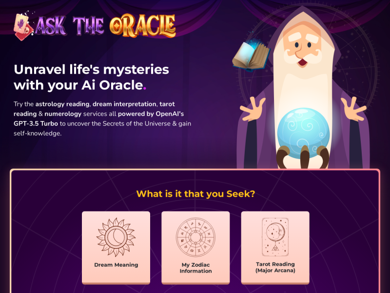 هوش مصنوعی Oracle Fortune Teller فالگیر و ستاره شناس