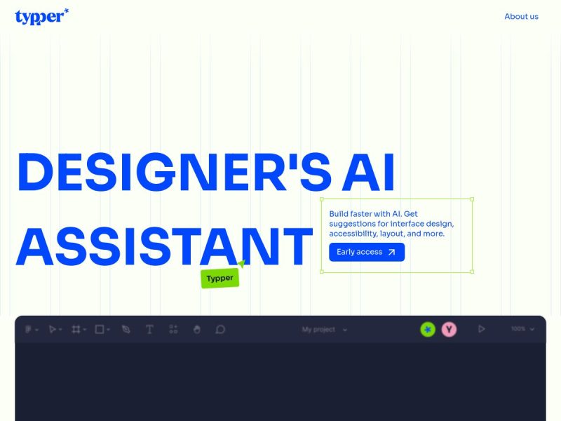 هوش مصنوعی Typper یک دستیار برای طراحان و توسعه دهندگان است که با قدرت Figma و AI تصاویر ، متون و کدهای کاربردی را تولید و ویرایش میکند