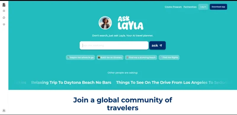 هوش مصنوعی Ask Layla بهترین دستیار سفر با هوش مصنوعی یک برنامه سفر ایده آل برای شما در عرض چند ثانیه ایجاد می کند